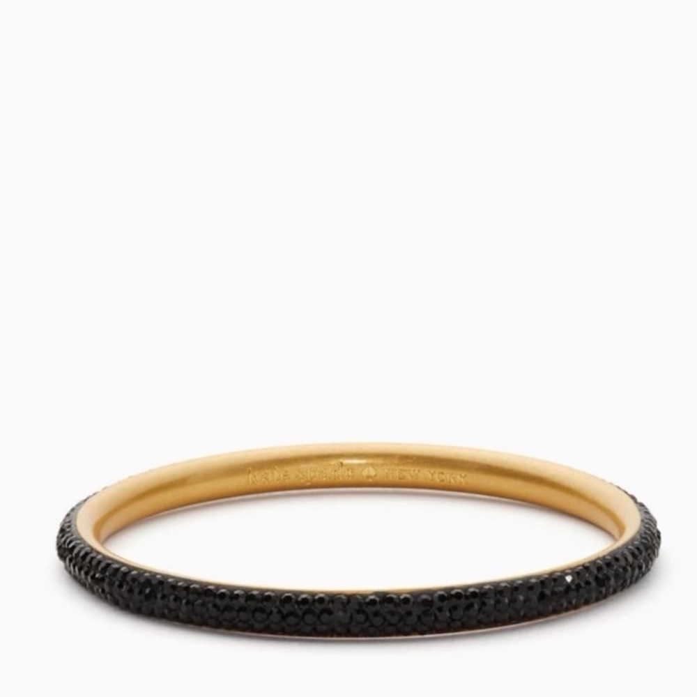 $69 Kate Spade  Razzle Dazzle Bangle In Black/Worn Gold